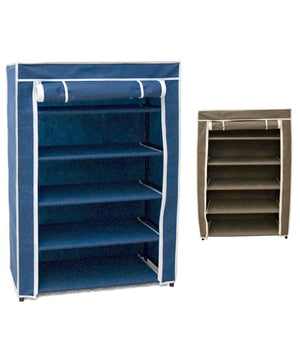 Scarpiera In Metallo E Tessuto Colorata Richiudibile Da Campeggio 60x30x88cm         