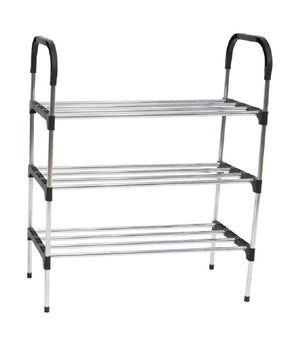 Scarpiera In Metallo Plastica 3 Livelli 57x26x66cm Salvaspazio Porta Scarpe Casa         