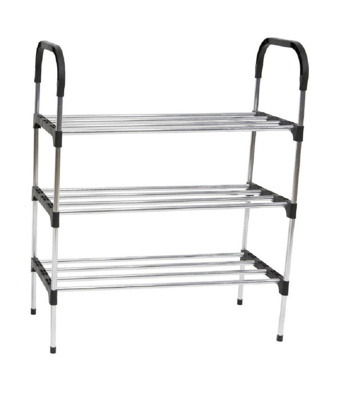 Scarpiera In Metallo Plastica 3 Livelli 57x26x66cm Salvaspazio Porta Scarpe Casa         