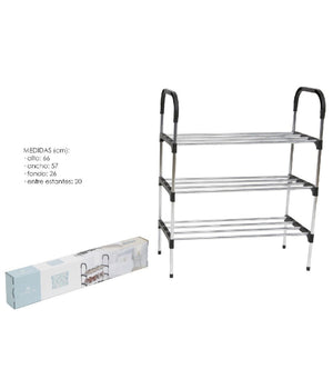 Scarpiera In Metallo Plastica 3 Livelli 57x26x66cm Salvaspazio Porta Scarpe Casa         