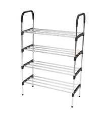 Scarpiera In Metallo Plastica 4 Livelli 57x26x83cm Salvaspazio Porta Scarpe Casa         