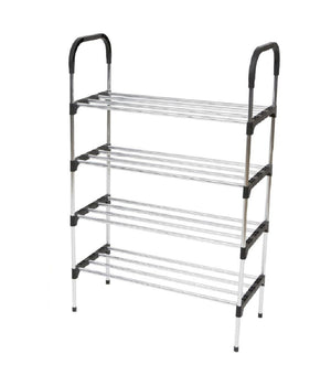 Scarpiera In Metallo Plastica 4 Livelli 57x26x83cm Salvaspazio Porta Scarpe Casa         