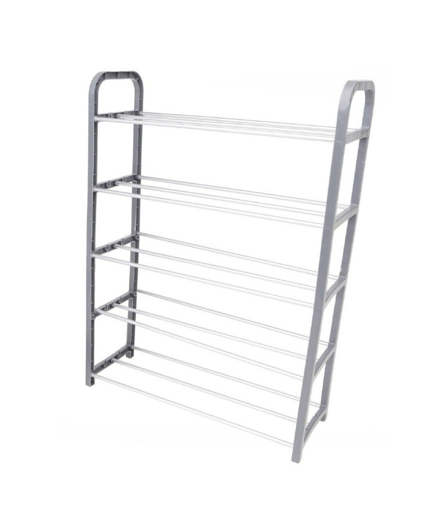 Scarpiera In Plastica 5 Ripiani Livelli Salvaspazio 50x19x68cm Porta Scarpe Casa         