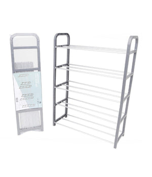 Scarpiera In Plastica 5 Ripiani Livelli Salvaspazio 50x19x68cm Porta Scarpe Casa         