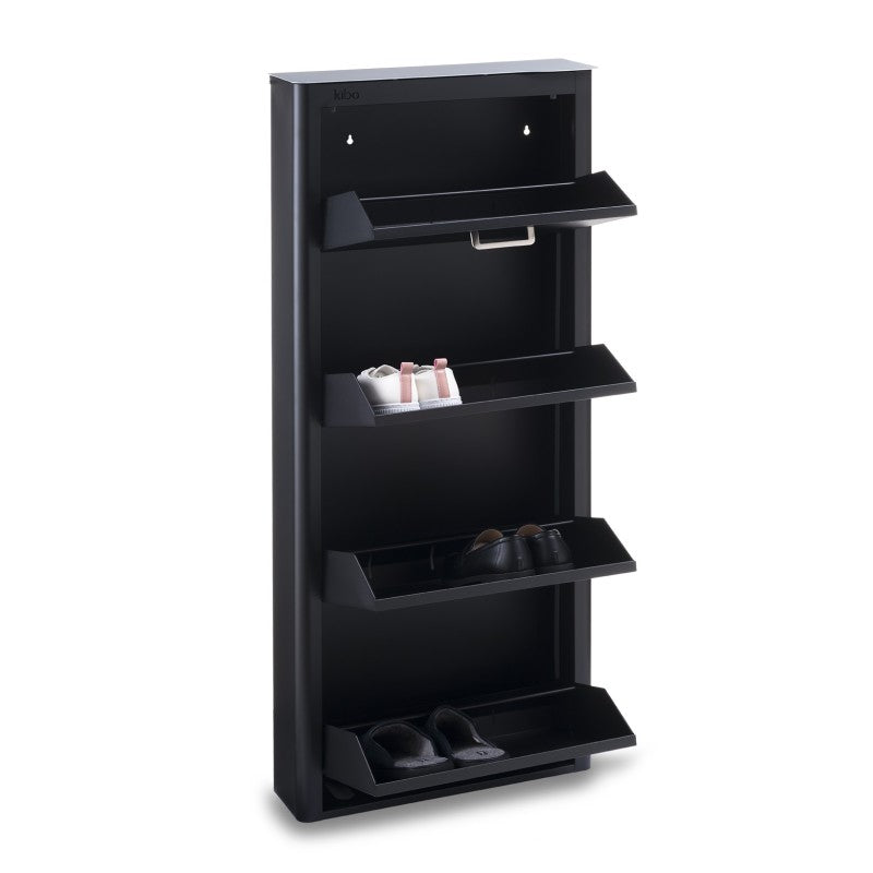 Scarpiera KIBO, 4 scomparti, per 12 Paia di Scarpe, bianco, nero o sabbia