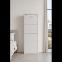 Scarpiera KIBO, 4 scomparti, per 12 Paia di Scarpe, bianco, nero o sabbia