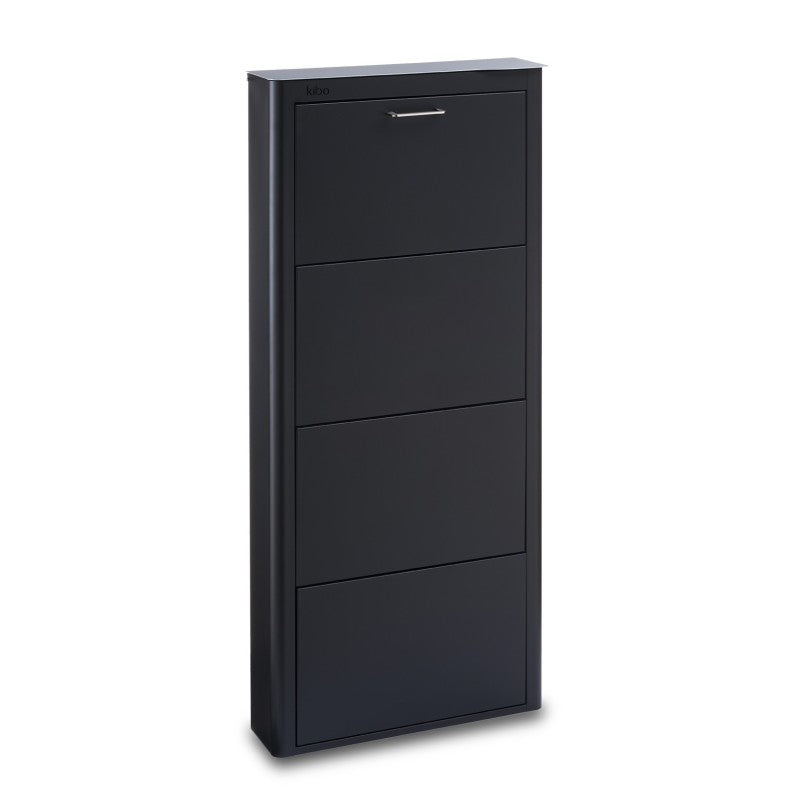 Scarpiera KIBO, 4 scomparti, per 12 Paia di Scarpe, bianco, nero o sabbia