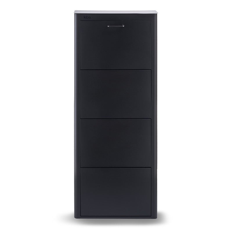 Scarpiera KIBO, 4 scomparti, per 12 Paia di Scarpe, bianco, nero o sabbia