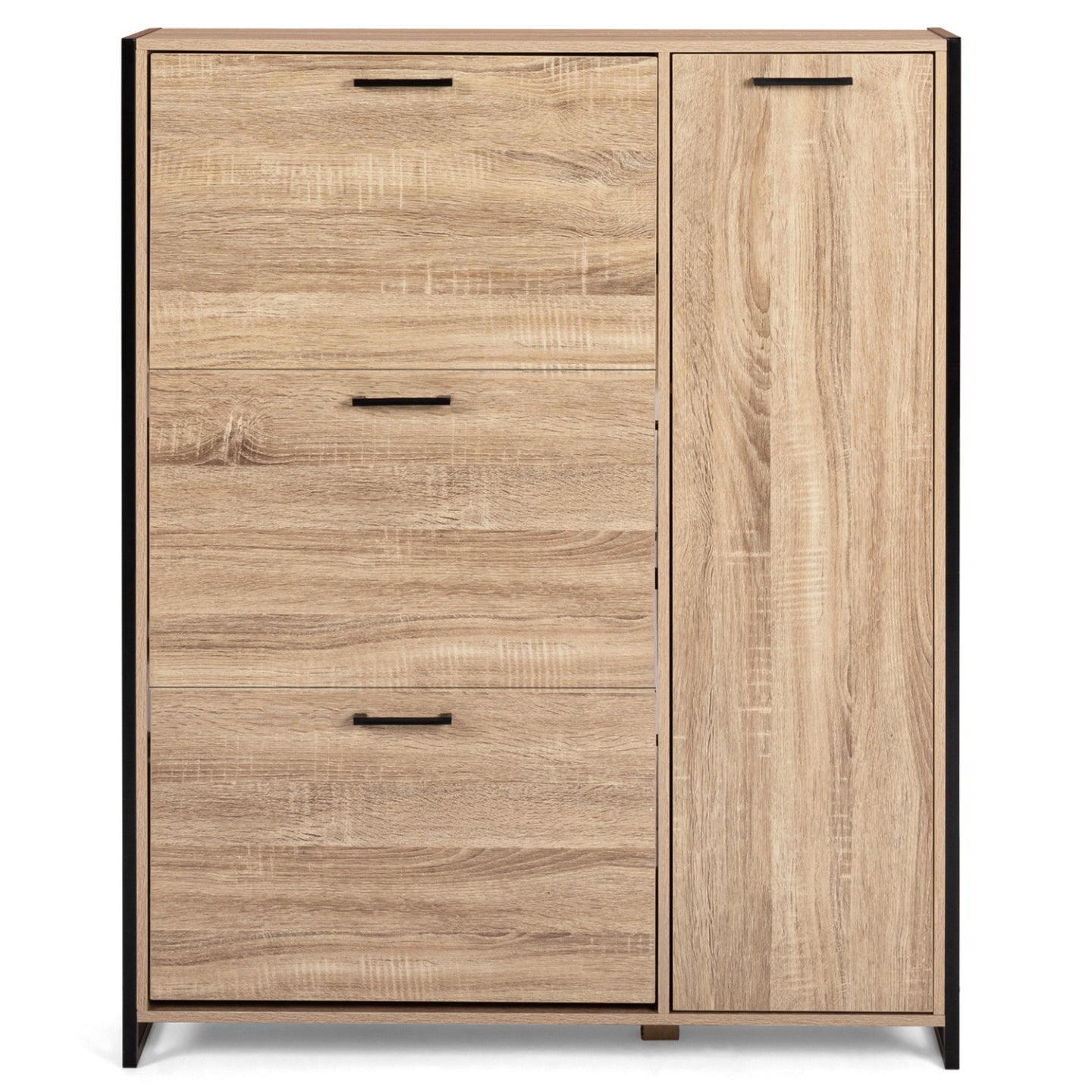 IDMarket - Scarpiera LUIS 4 ante di cui 1 armadio di design industriale