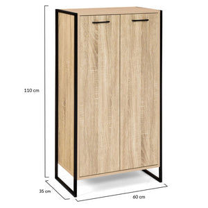 IDMarket - Scarpiera LUIS Armadio a 2 ante di design industriale