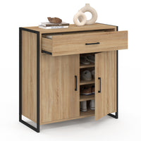 IDMarket - Scarpiera LUIS da 12 pezzi, 2 ante e 1 cassetto, design industriale