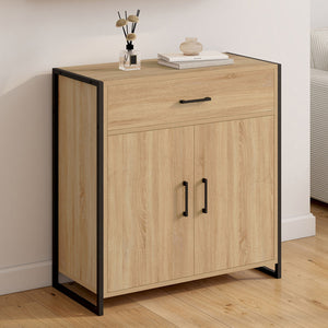 IDMarket - Scarpiera LUIS da 12 pezzi, 2 ante e 1 cassetto, design industriale