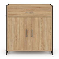 IDMarket - Scarpiera LUIS da 12 pezzi, 2 ante e 1 cassetto, design industriale