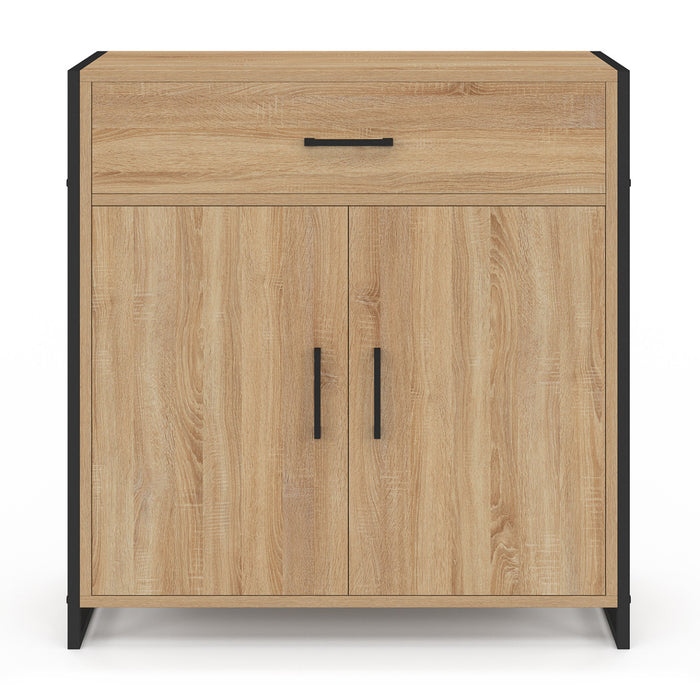 IDMarket - Scarpiera LUIS da 12 pezzi, 2 ante e 1 cassetto, design industriale