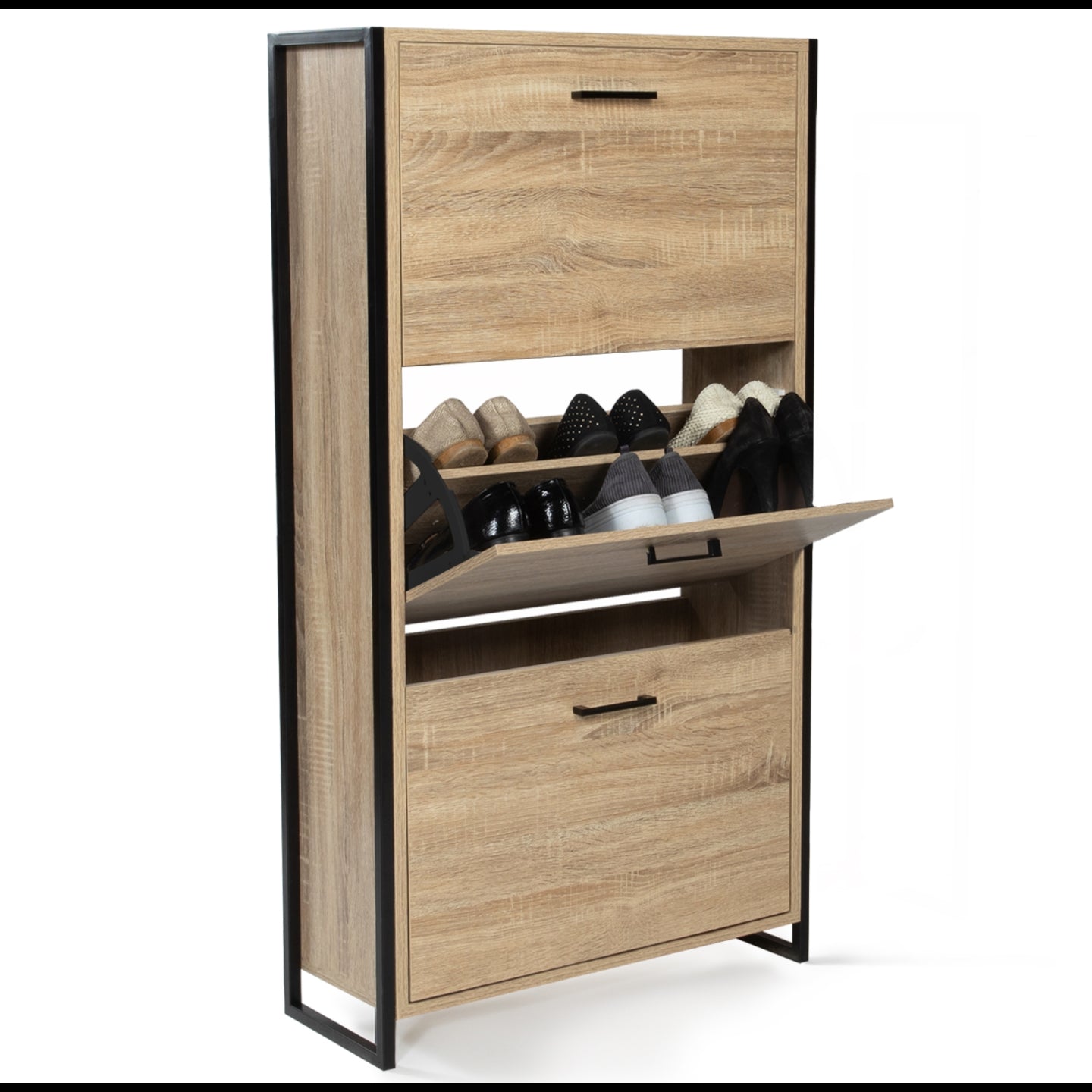 IDMarket - Scarpiera LUIS tre ante design industriale