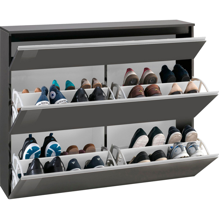 Scarpiera Magic 120 – 2 ante + 1 ribalta – Antracite Lucido