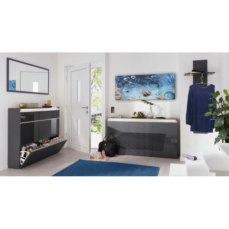 Scarpiera Magic 120 – 2 ante + 1 ribalta – Antracite Lucido