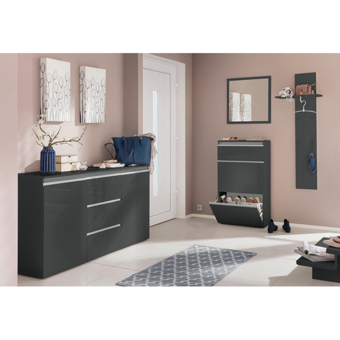 Scarpiera Magic 60 – 2 ante + 1 ribalta – Antracite Lucido