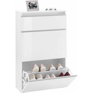 Scarpiera Magic 60 – 2 ante + 1 ribalta – Bianco Lucido