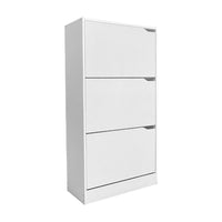 Scarpiera Manolo bianca con 3 ante a ribalta doppio vano 63x24x115H