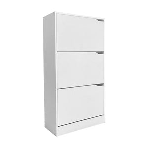 Scarpiera Manolo bianca con 3 ante a ribalta doppio vano 63x24x115H