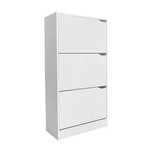 Scarpiera Manolo bianca con 3 ante a ribalta doppio vano 63x24x115H