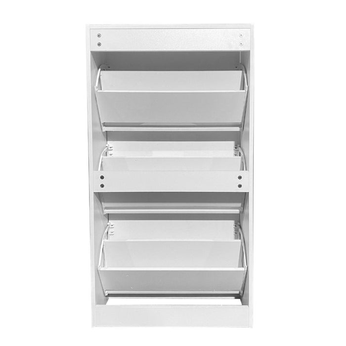 Scarpiera Manolo bianca con 3 ante a ribalta doppio vano 63x24x115H