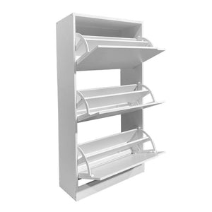 Scarpiera Manolo bianca con 3 ante a ribalta doppio vano 63x24x115H