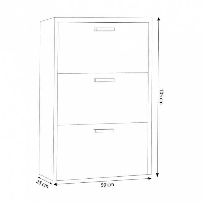 SCARPIERA MOLLY 3 ANTE A RIBALTA GRIGIO EFFETTO CEMENTO
