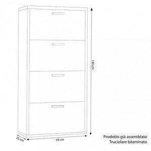 SCARPIERA MOLLY 4 ANTE A RIBALTA OLMO CHIARO