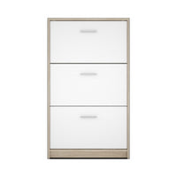 Scarpiera Nepo 3 scomparti colore struttura rovere e frontali bianchi