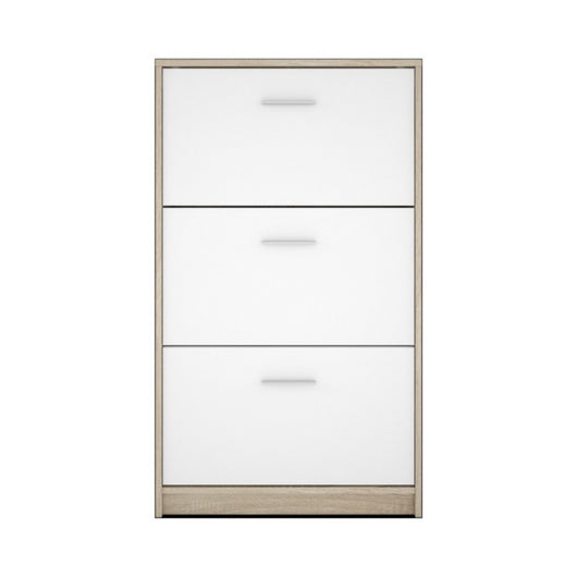 Scarpiera Nepo 3 scomparti colore struttura rovere e frontali bianchi