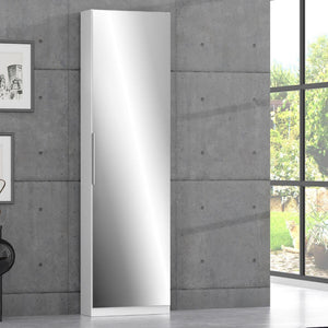 Scarpiera Nyx bianca con anta a specchio reversibile 50x20x180H