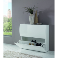 Scarpiera Onda 2 Ante a Ribalta 101x81,4x26,6 cm – Bianco Lucido