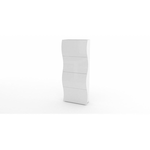 Scarpiera Onda 4 Ante a Ribalta 71x161,4x26,6 cm – Bianco Lucido