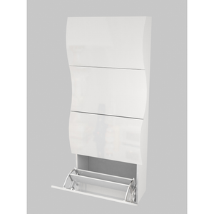 Scarpiera Onda 4 Ante a Ribalta 71x161,4x26,6 cm – Bianco Lucido