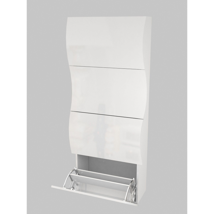 Scarpiera Onda 4 Ante a Ribalta 71x161,4x26,6 cm – Bianco Lucido