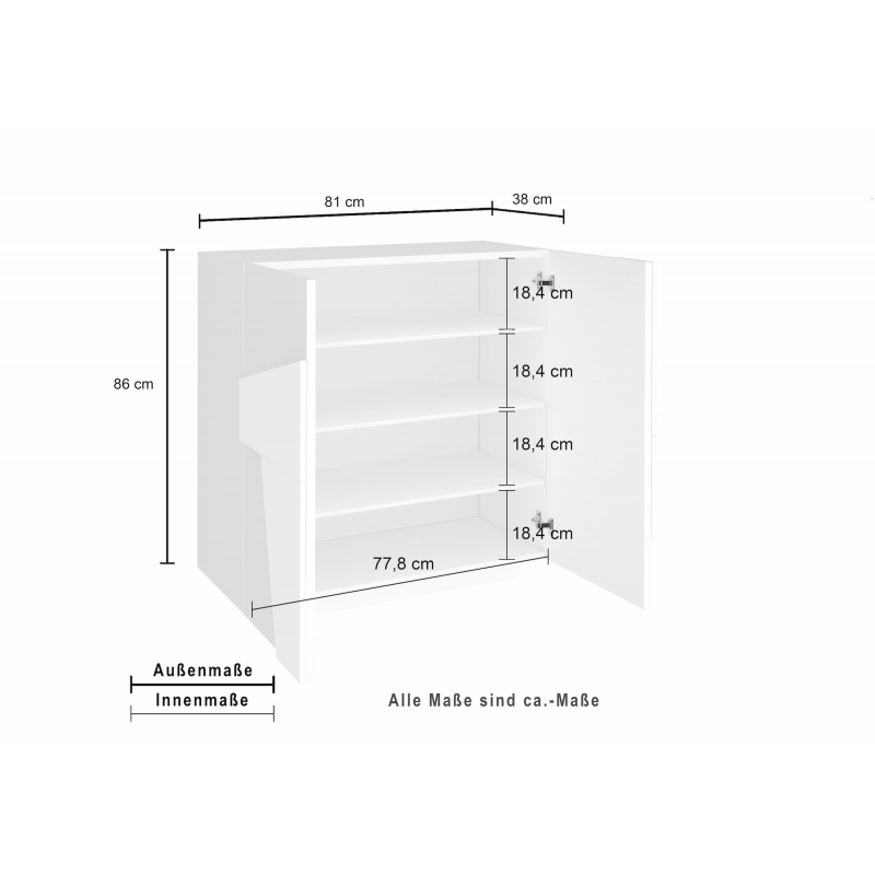 Scarpiera Ping 80 – 2 ante – Cemento Bronx