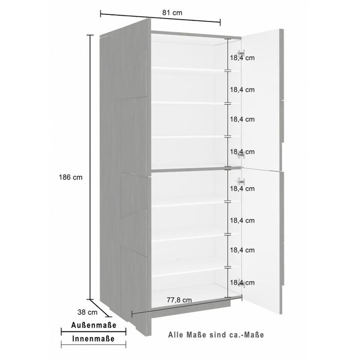Scarpiera Ping 80 – 4 ante – Bianco Lucido