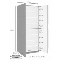 Scarpiera Ping 80 – 4 ante – Cemento Bronx