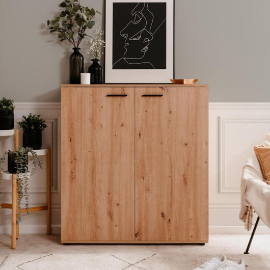 Scarpiera 2 ante e 8 ripiani Satos02A colore rovere