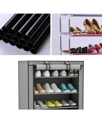 Scarpiera Salvaspazio 10 Ripiani 27paia Di Scarpe Scaffale Acciaio E Tessuto Tnt         