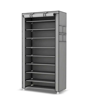 Scarpiera Salvaspazio 10 Ripiani 27paia Di Scarpe Scaffale Acciaio E Tessuto Tnt         