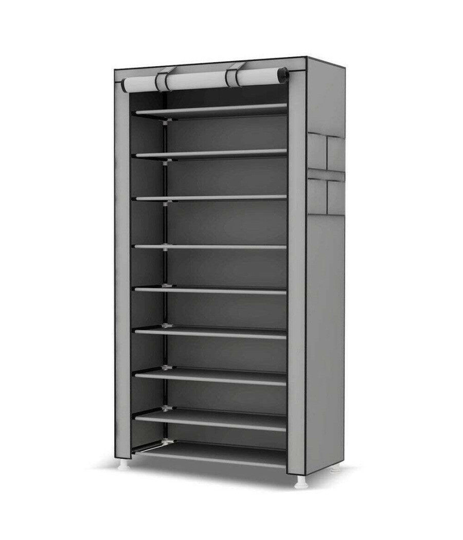 Scarpiera Salvaspazio 10 Ripiani 27paia Di Scarpe Scaffale Acciaio E Tessuto Tnt         