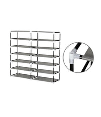 Scarpiera Salvaspazio 7 Ripiani 36 Paia Scaffale Acciaio E Tessuto Tnt Marrone         