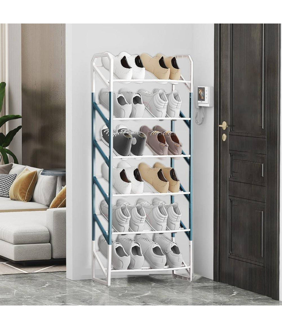 Scarpiera Scaffale Organizer Salvaspazio A 3 Ripiani Scarpe Impilabile 53x45x18c         