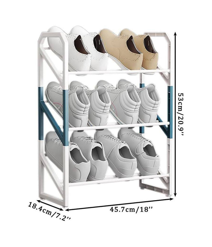 Scarpiera Scaffale Organizer Salvaspazio A 3 Ripiani Scarpe Impilabile 53x45x18c         