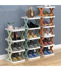 Scarpiera Scaffale Portaoggetti Modulare Salvaspazio 6 Ripiani 81 X 26 X 24 Cm         