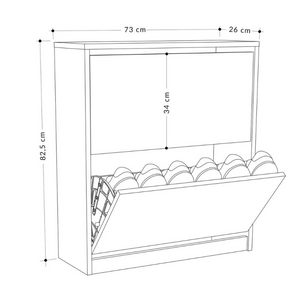 Scarpiera SHC520RETRO due ante a ribalta grigio retro