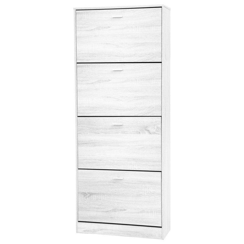 Scarpiera Slim 4 Ante 60x17x153 Colori Bianco Legno